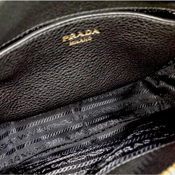 Authentic Pristine Prada Vitello Phenix Leather Web Stripe Strap Crossbody Bag - Picture 9 of 9